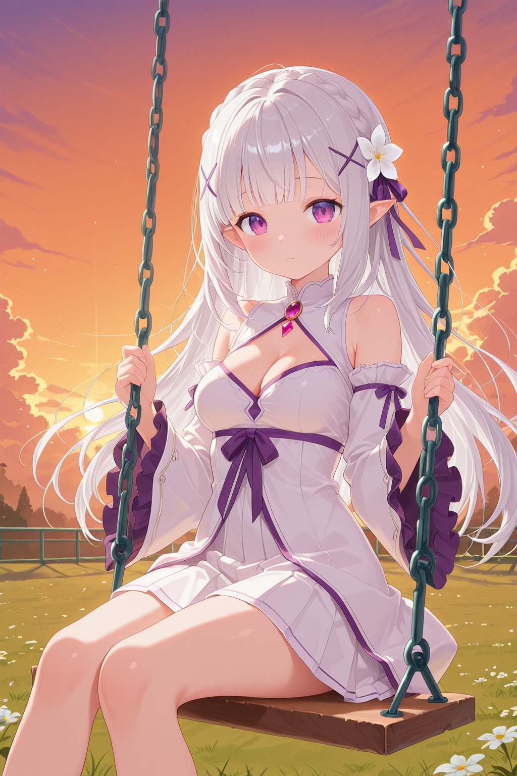 1girl,  swing,  breasts on Tensor.Art