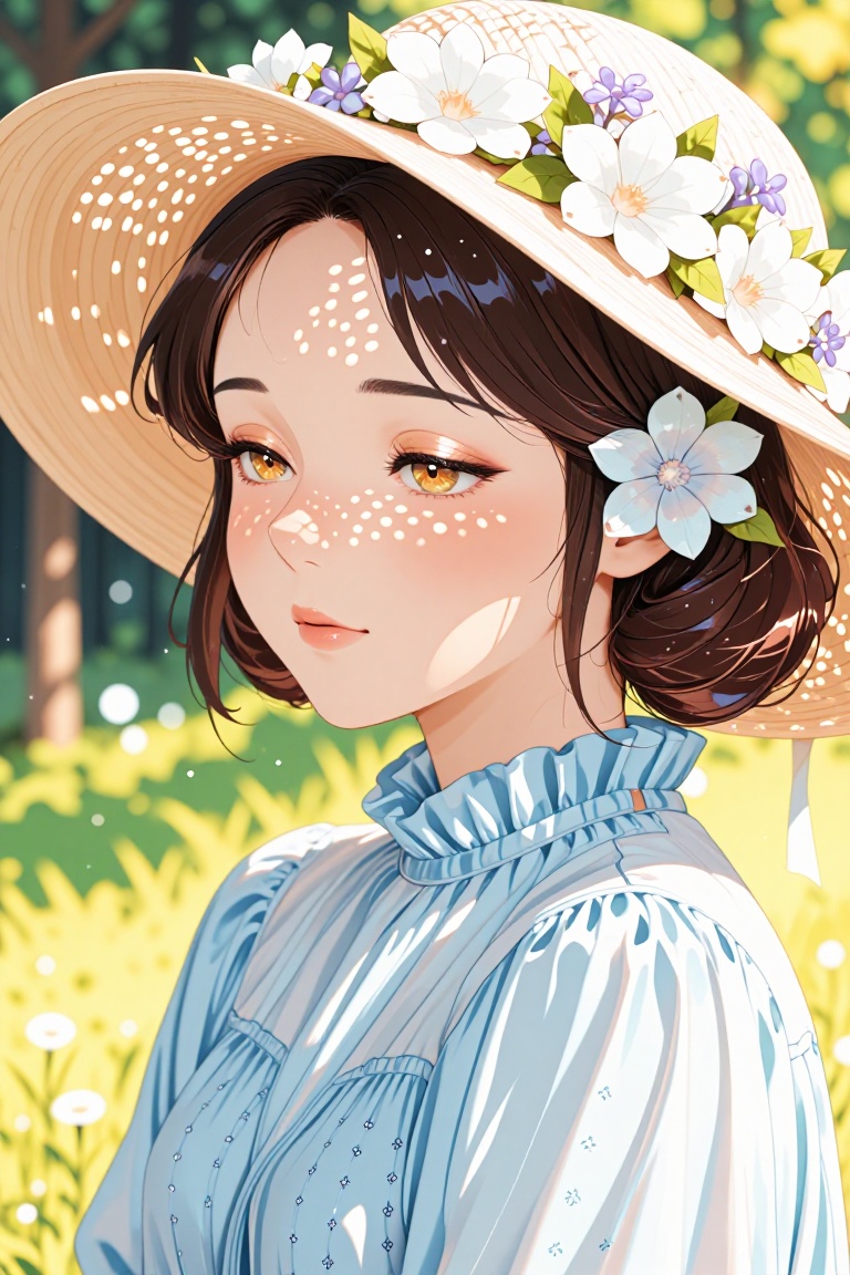 A delicate young East Asian woman with soft,  porcelain skin and gentle features — likely Japanese or Chinese in appearanc...