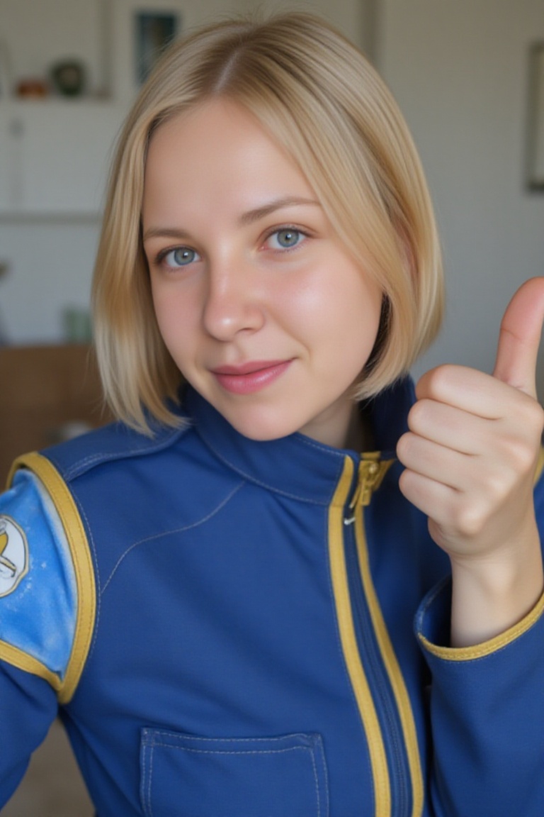smiling,  thumbs up!,  freckled on Tensor.Art