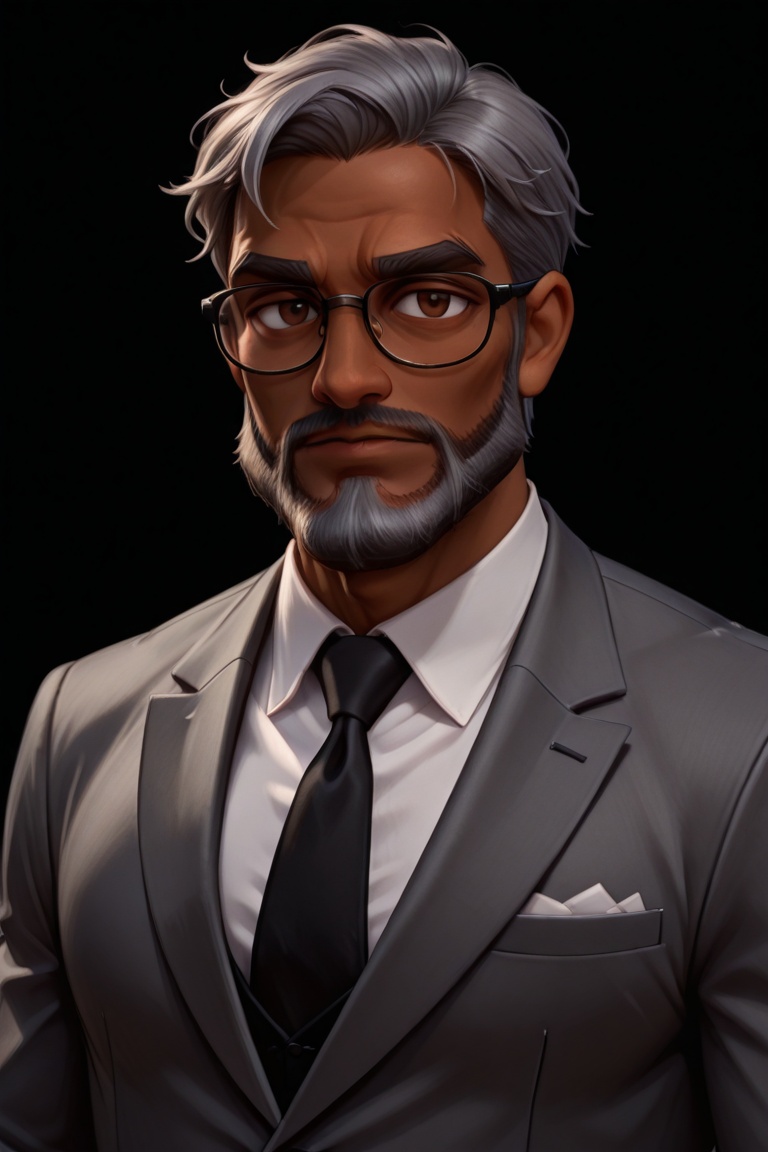 1man(middle aged),  black/gray_hair,  shoulder_length on Tensor.Art
