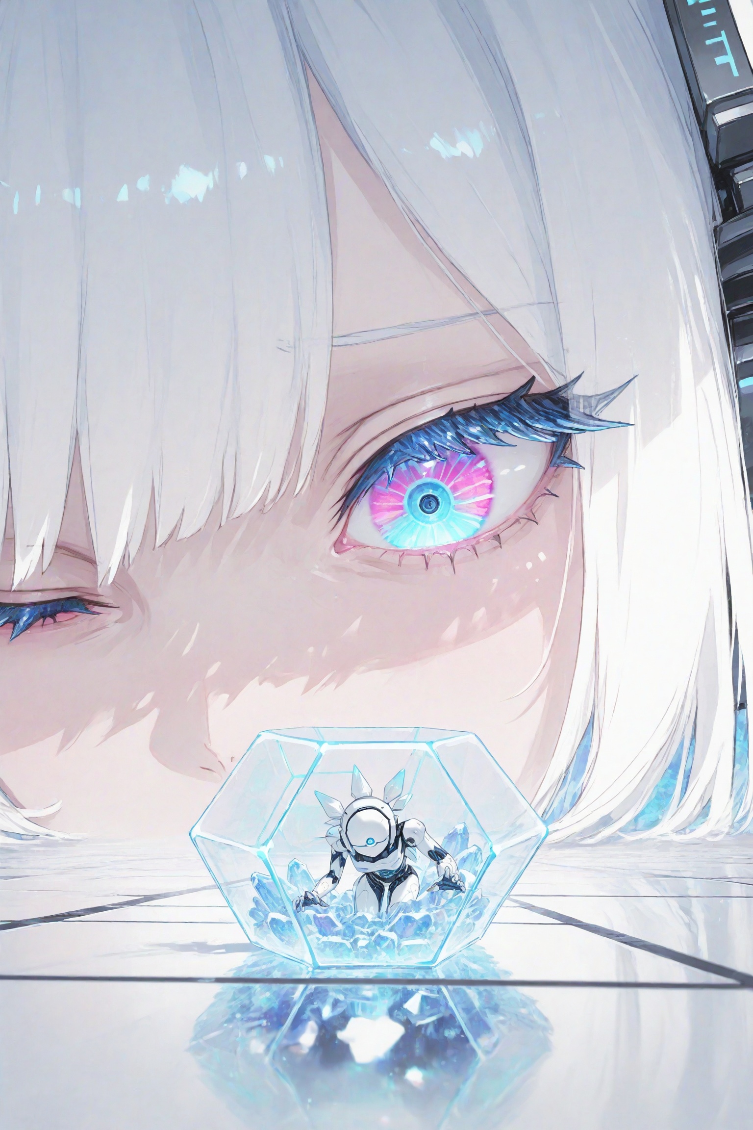 extreme close-up,  macro shot of a single eye,  1girl on Tensor.Art