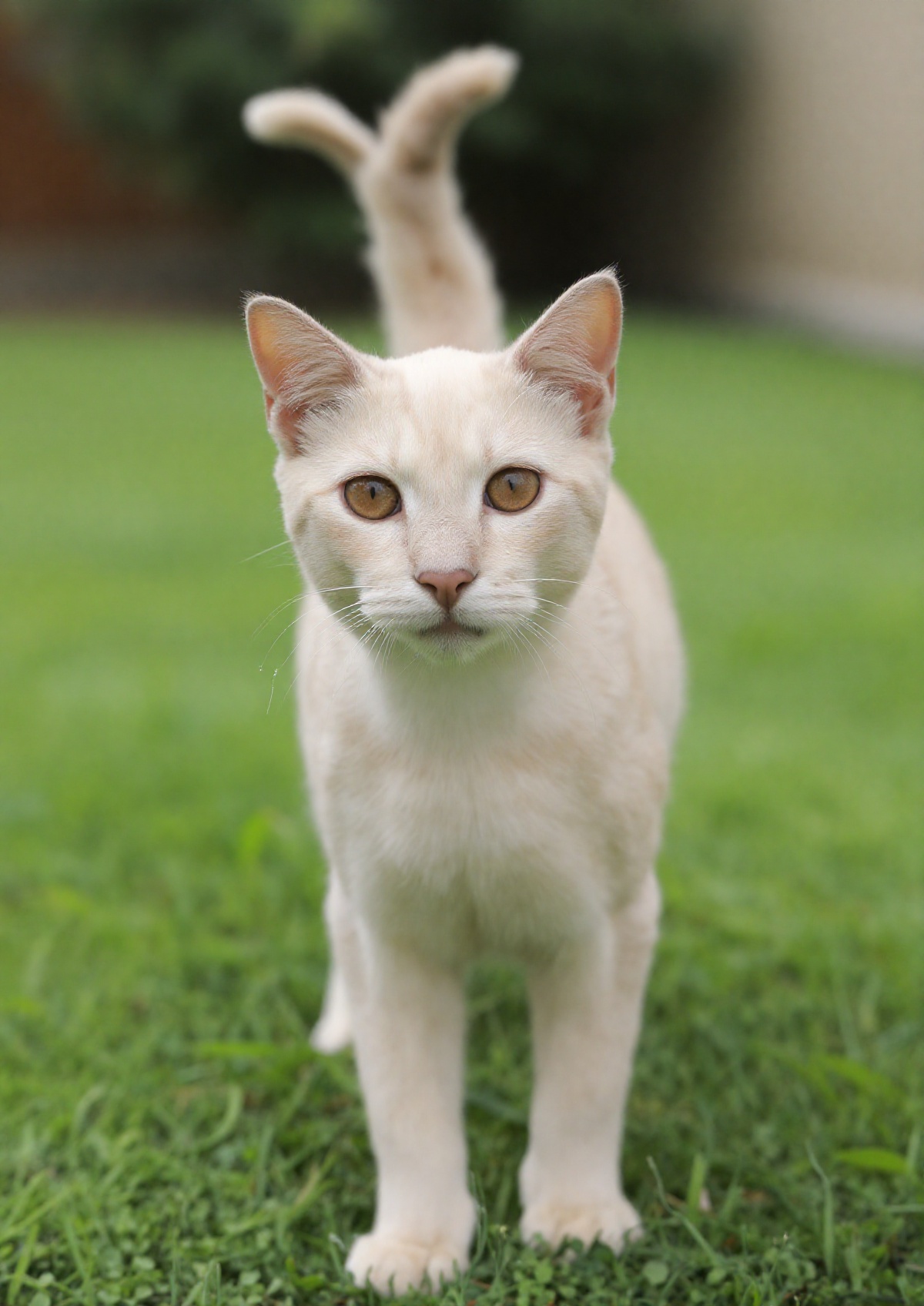 outdoor,  front view,  beige cat on Tensor.Art