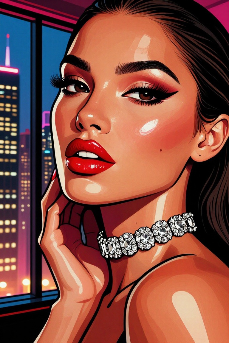 gta-gloss-style,  stylized urban illustration,  glossy skin on Tensor.Art
