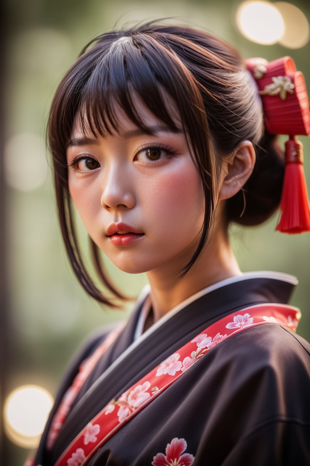 1girl,  black hair,  blurry on Tensor.Art