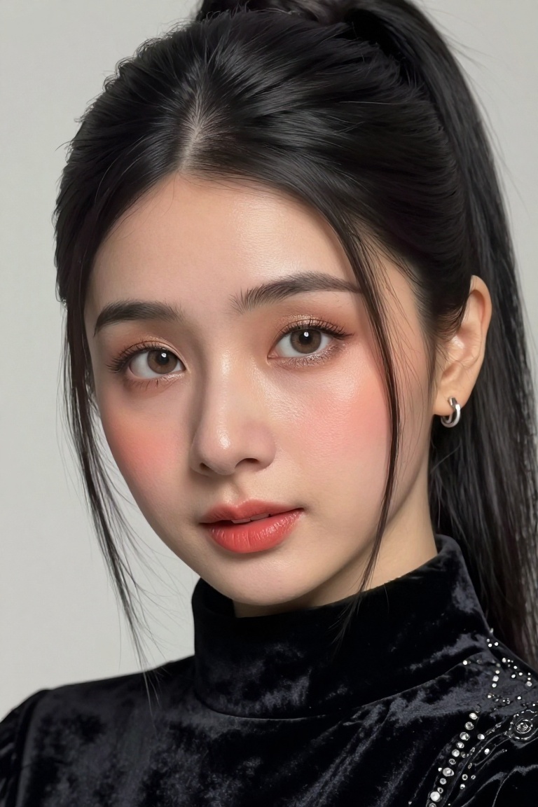 lyma-zit,  extreme close-up studio portrait,  looking directly into the camera with a confident magnetic gaze on Tensor.Art