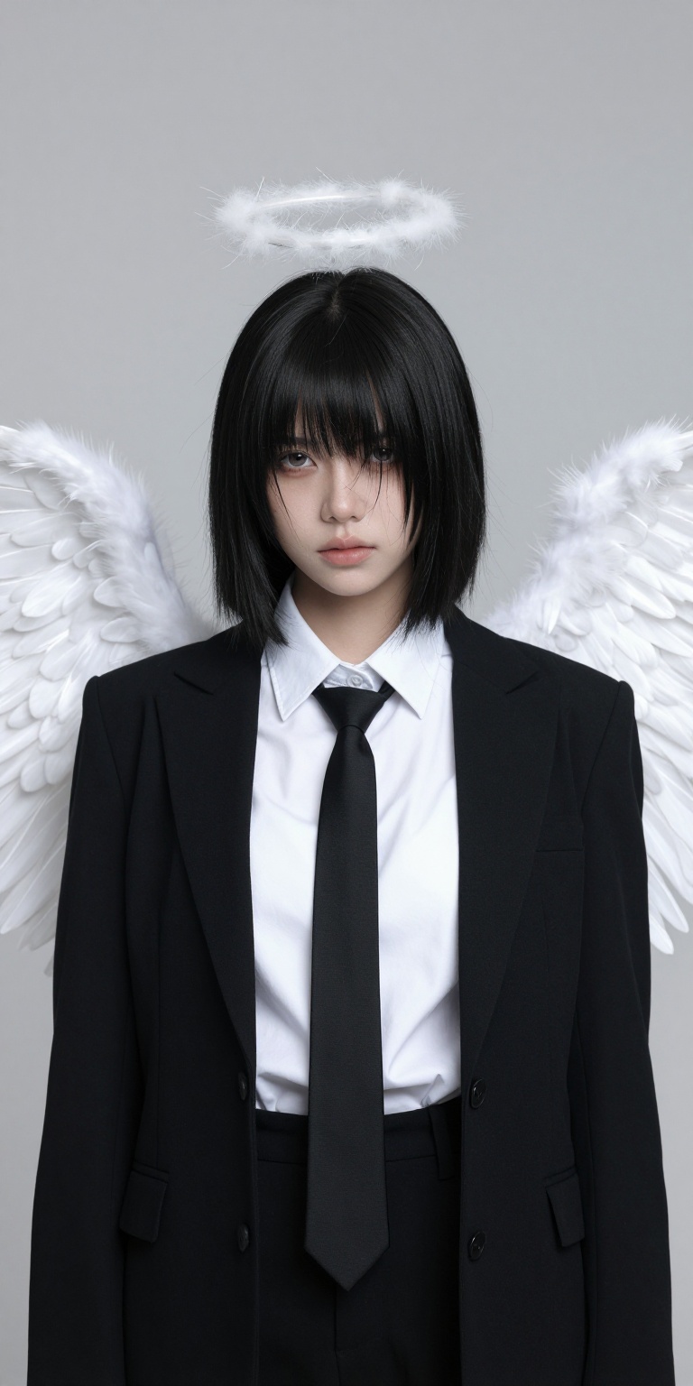 1girl,  necktie,  black necktie on Tensor.Art