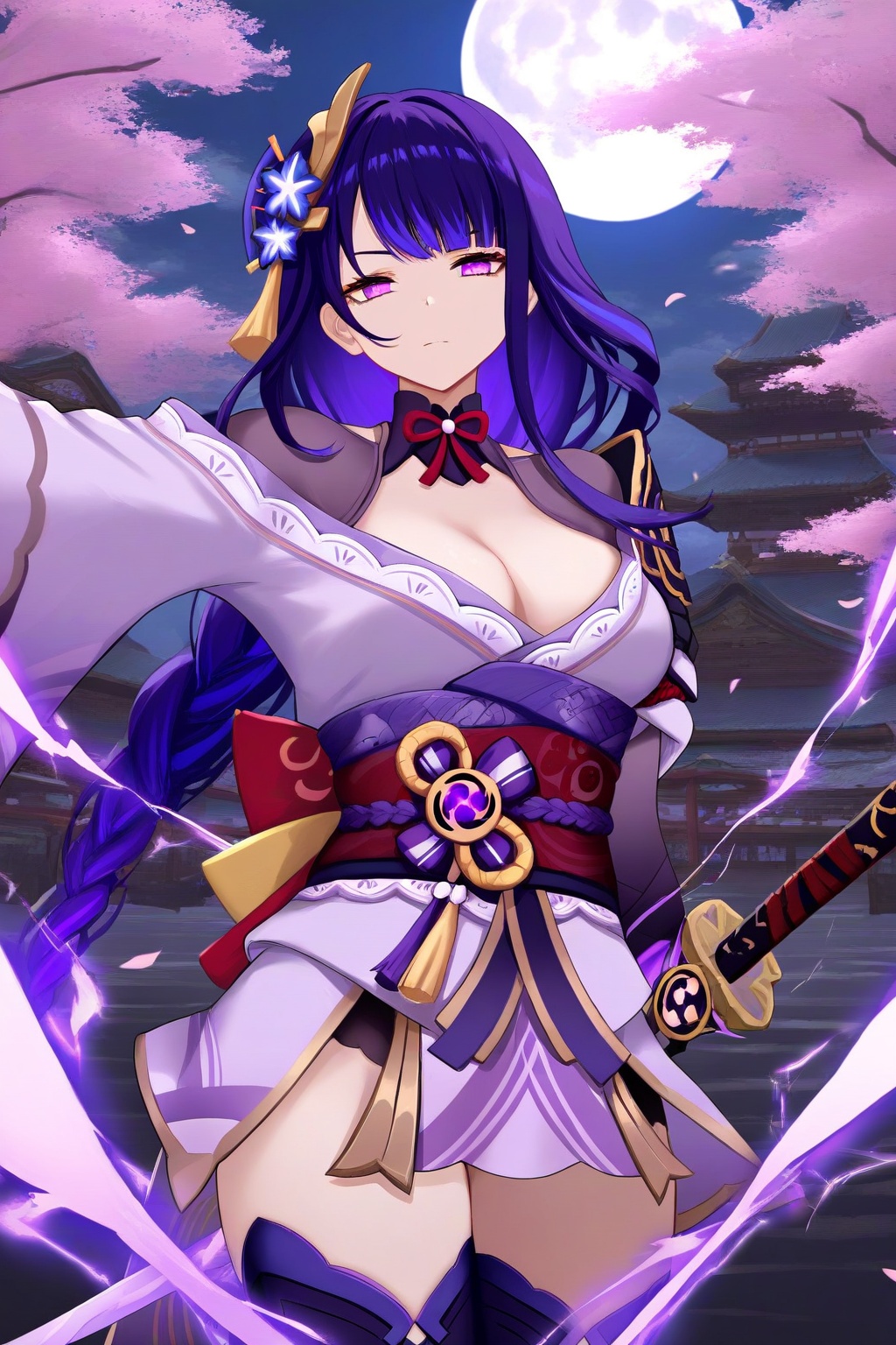 1girl,  raiden shogun,  genshin impact on Tensor.Art