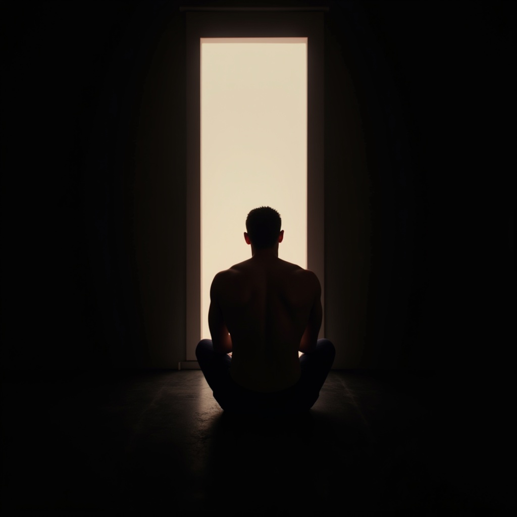 Chiaroscuro Lighting Style of a man standing in a doorway with a light coming through it,  sharp,  detailed on Tensor.Art