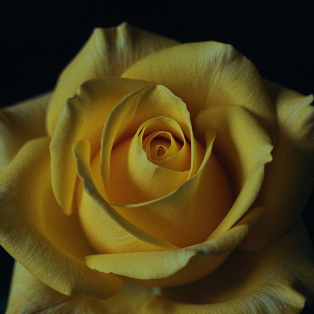 cinematic film still of cinematic style,  dark cinematic underexposed film style,  an underexposed image of a yellow rose...