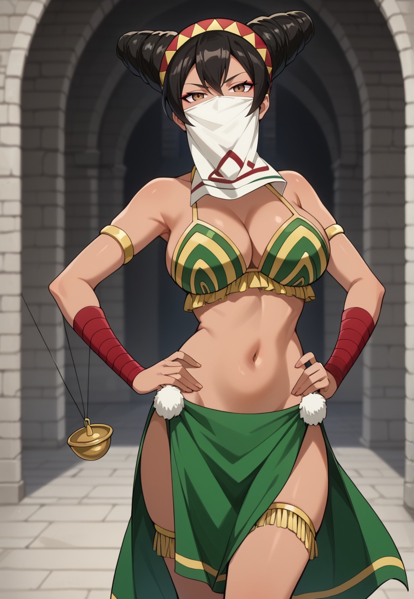 LibraFT,  black hair,  cleavage on Tensor.Art