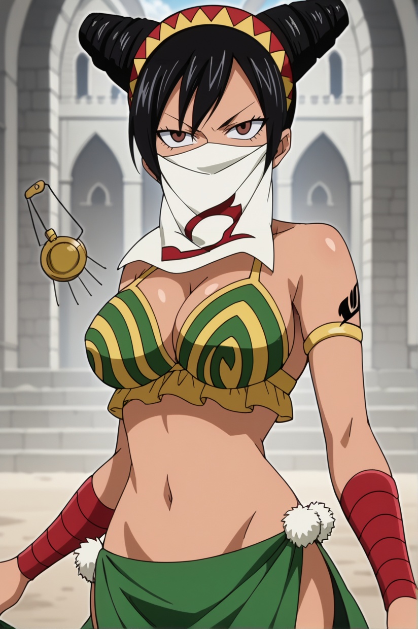LibraFT,  black hair,  cleavage on Tensor.Art