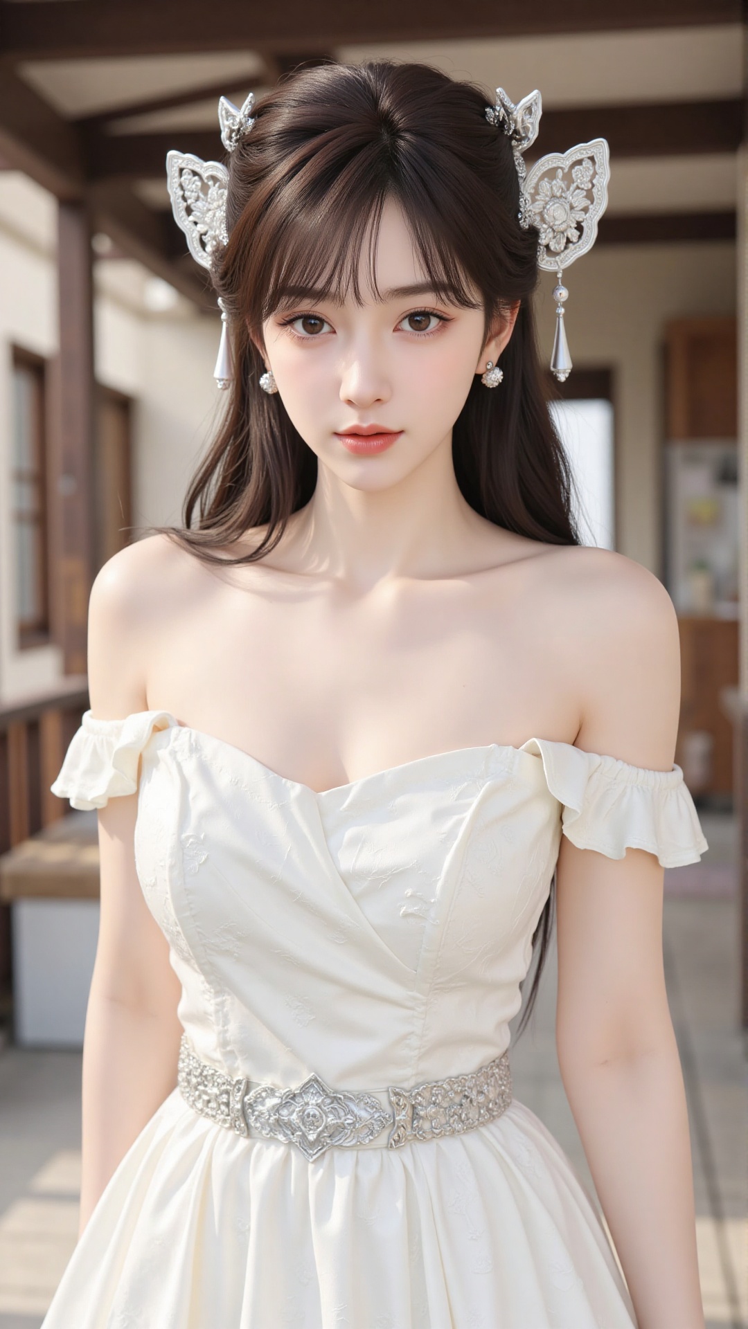 1girl,  white wedding dress,  looking at viewer by Tim_Yi on Tensor.Art