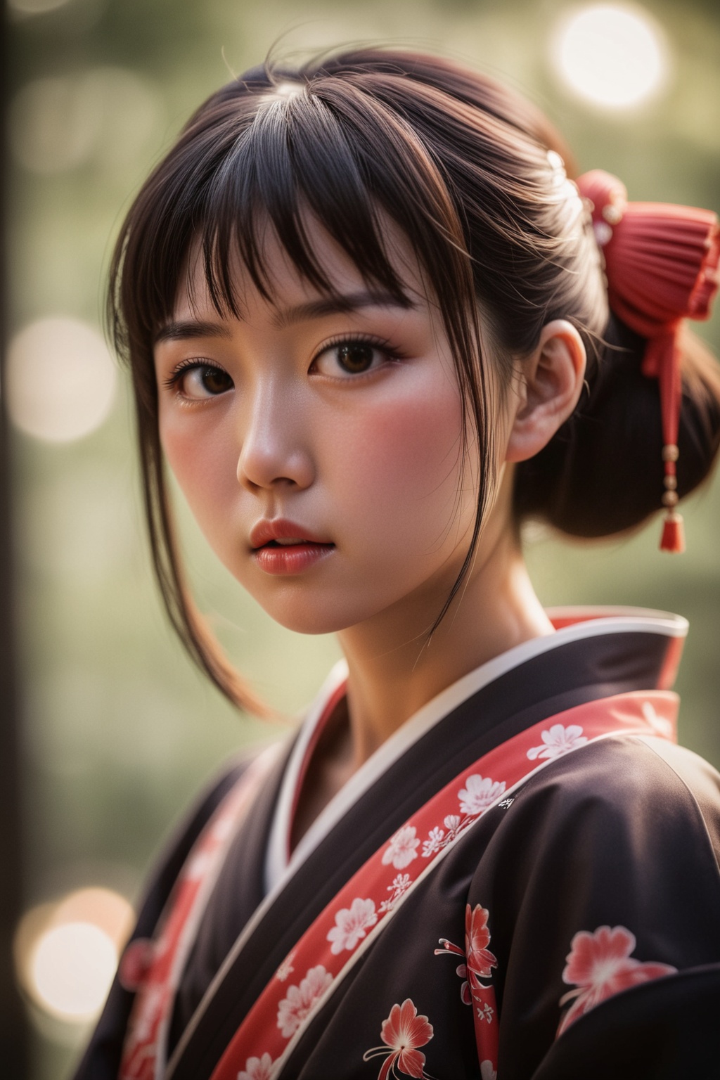 1girl,  black hair,  blurry on Tensor.Art