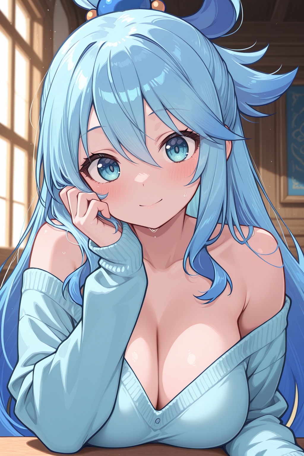aqua_(konosuba),  1girl,  blue_hair on Tensor.Art
