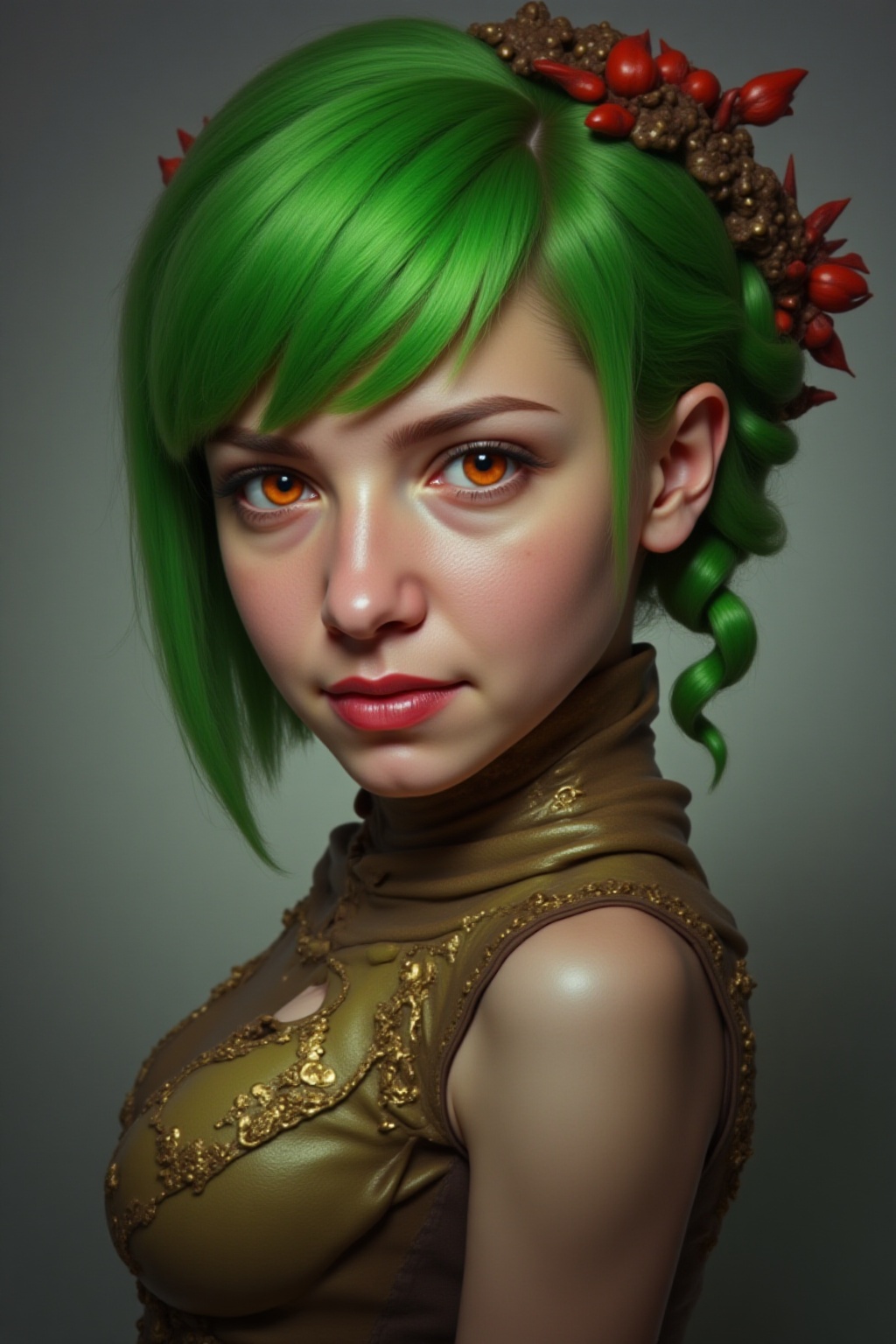 lilyaohwx,  portrait,  green hair on Tensor.Art