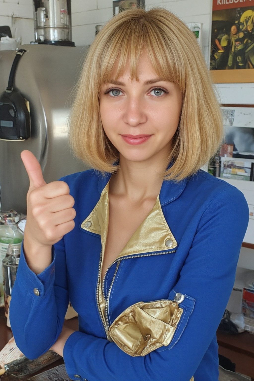 smiling,  thumbs up!,  freckled on Tensor.Art