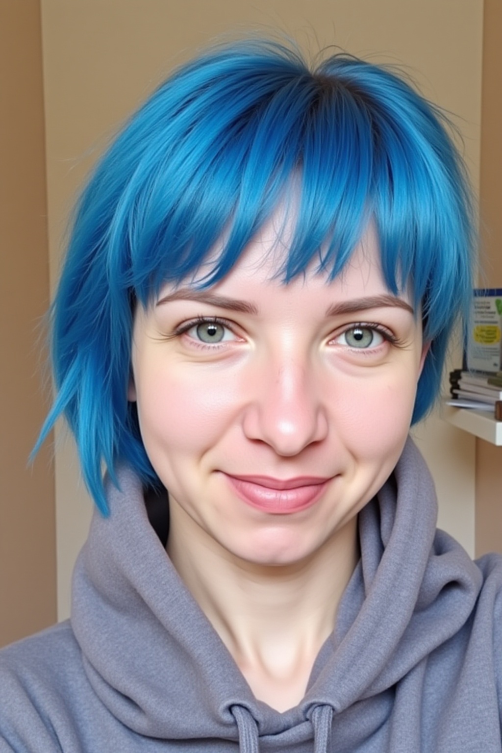 lilyaohwx,  portrait,  blue hair on Tensor.Art