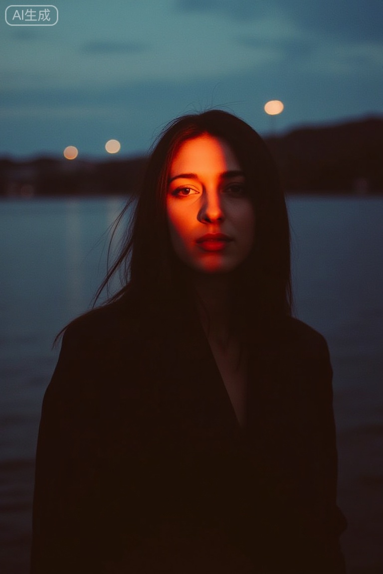 1girl, sunset detailed, surreal dramatic lighting shadow (lofi, analog, kodak film) by Brandon Woelfel for cgart mayfly\(model\) test