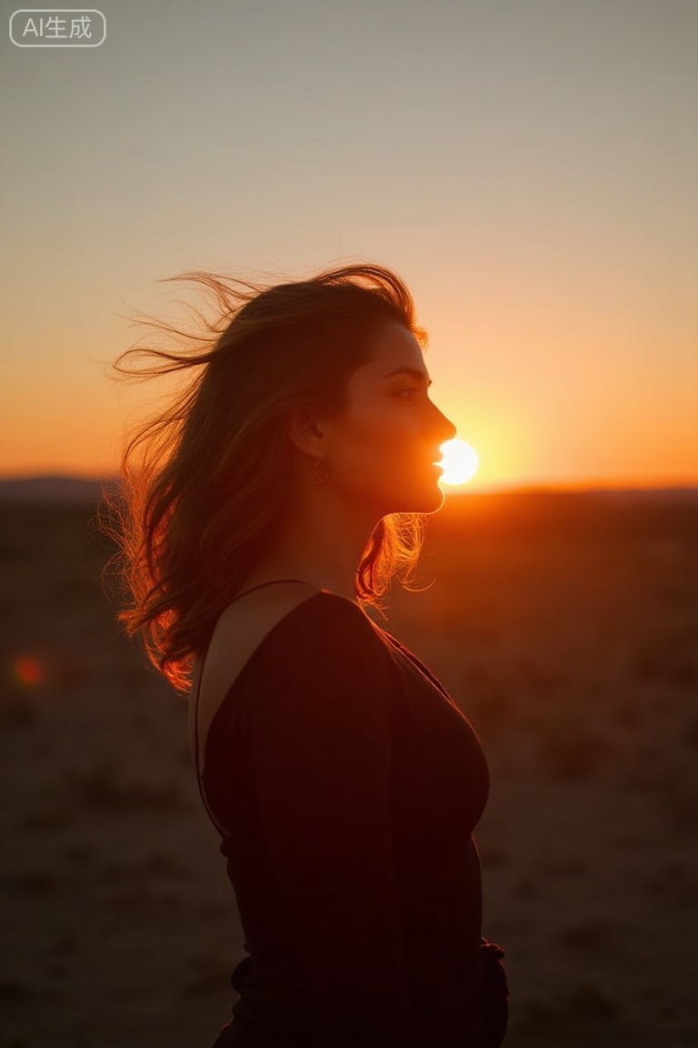 1girl, sunset detailed, surreal dramatic lighting shadow (lofi, analog, kodak film) by Brandon Woelfel for cgart mayfly\(model\) test