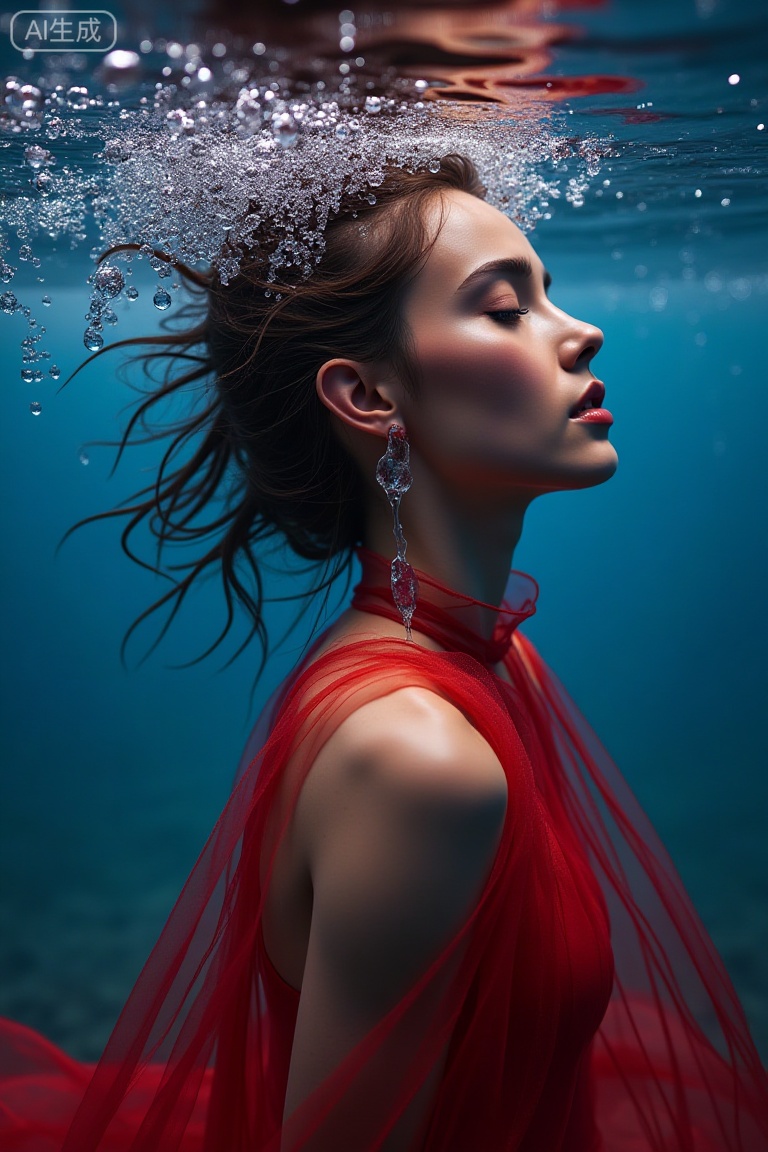  parameterscinematic photo Colorful colors,surrounded by water bubbles,Dark and Moody photo by Elizabeth Gadd,shadows,cinematic,a sense of scale and narrative,ethereal scenes,peaceful solitude,stunning contrasts and shadow,introspection,gorgeous [Sasha Luss|Natalia Vodianova],cute,alluring,seductive,8k,Photography,super detailed,hyper realistic,masterpiece,Depth of field,Bright color,Super lightsensation,Caustic, . 35mm photograph, film, bokeh, professional, 4k, highly detailed