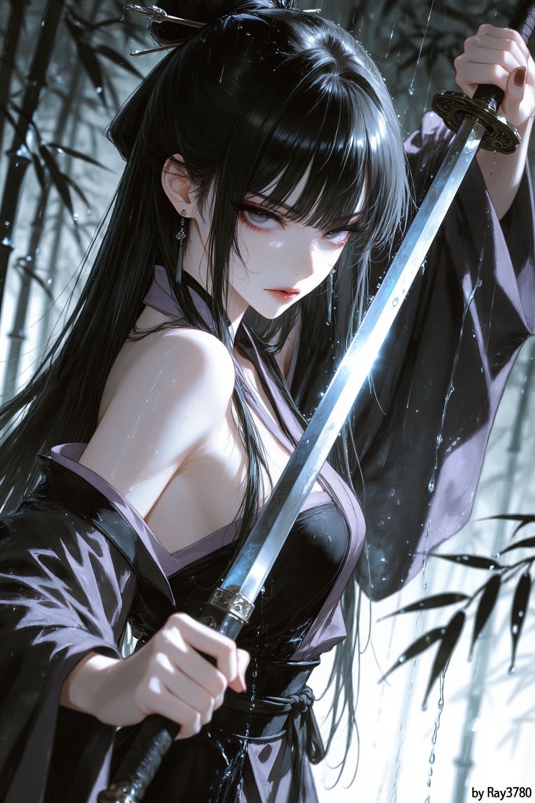 2D动漫风格,  1gril,  竹林女侠 on Tensor.Art