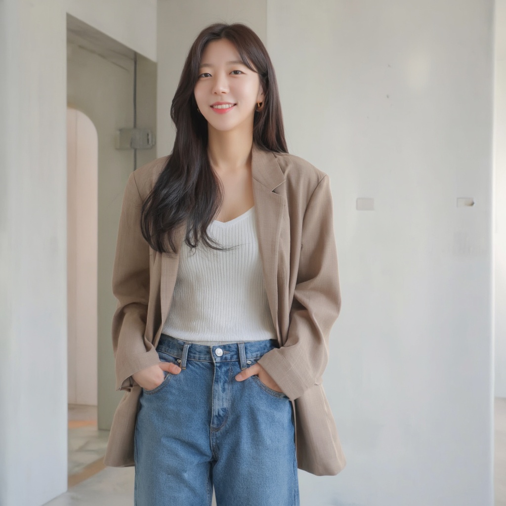 korean woman in casual suit on Tensor.Art