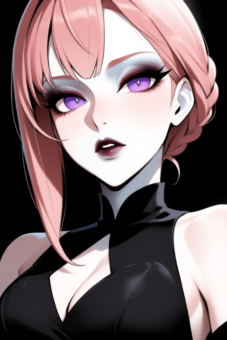 anime woman,  pink hair,  upper body close up on Tensor.Art