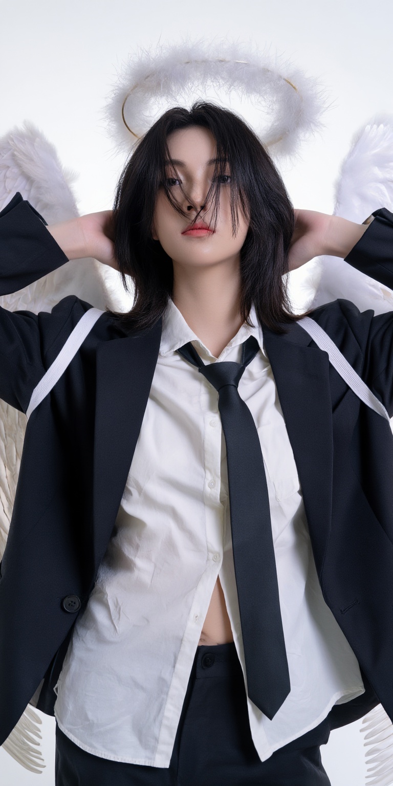 1girl,  necktie,  black necktie on Tensor.Art