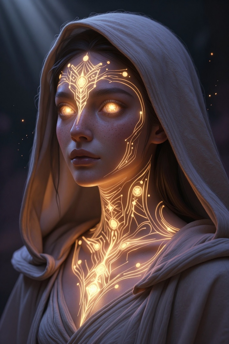 [Masterpiece fantasy digital illustration of] Create a highly detailed and realistic digital artwork of a female figure wi...