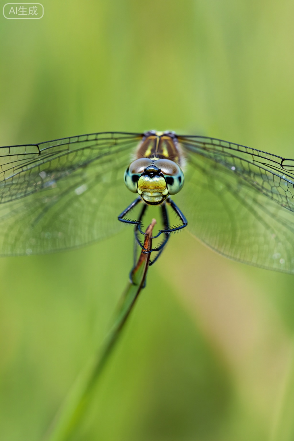 蜻蜓头部特写,大光圈,4K