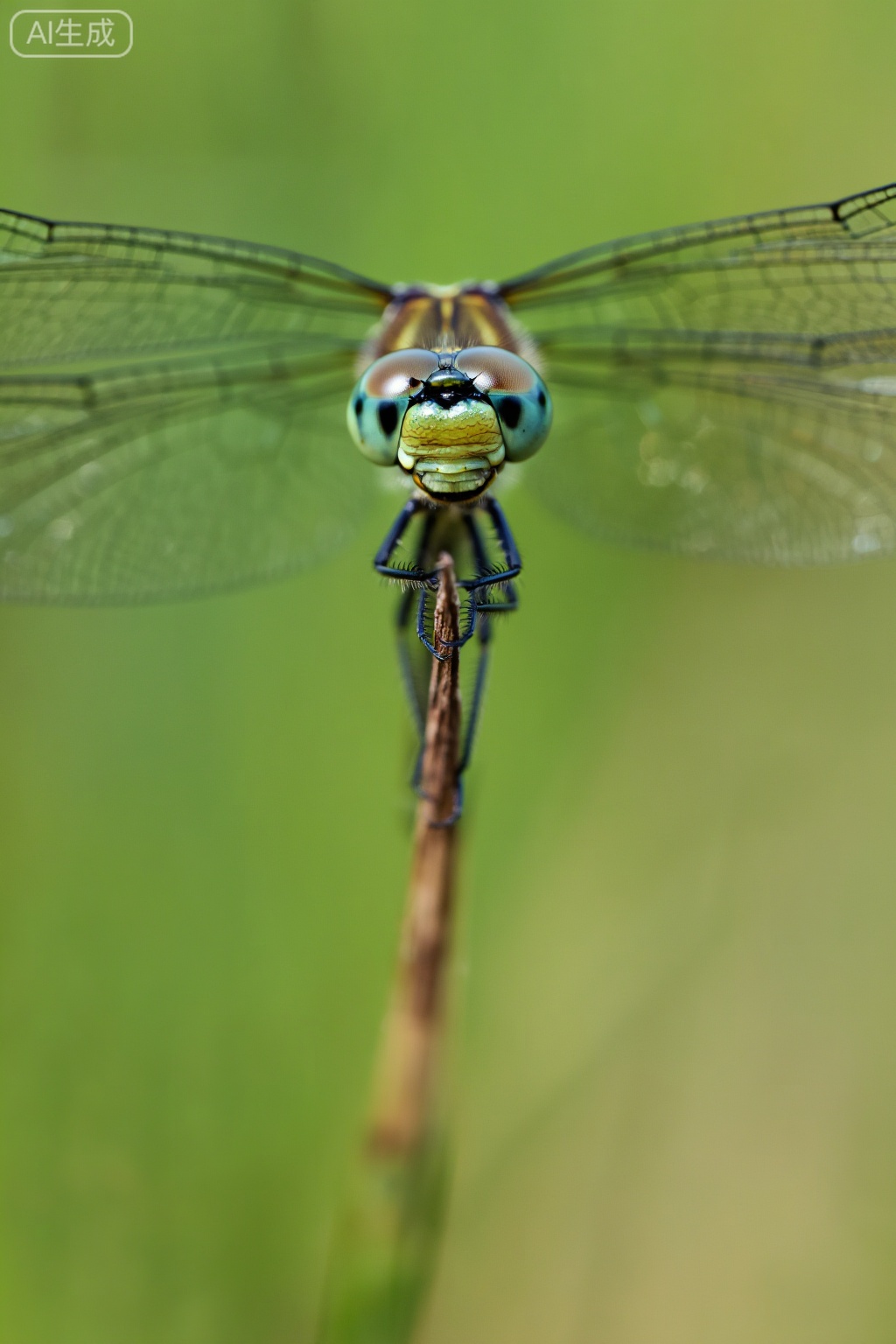 蜻蜓头部特写,大光圈,4K