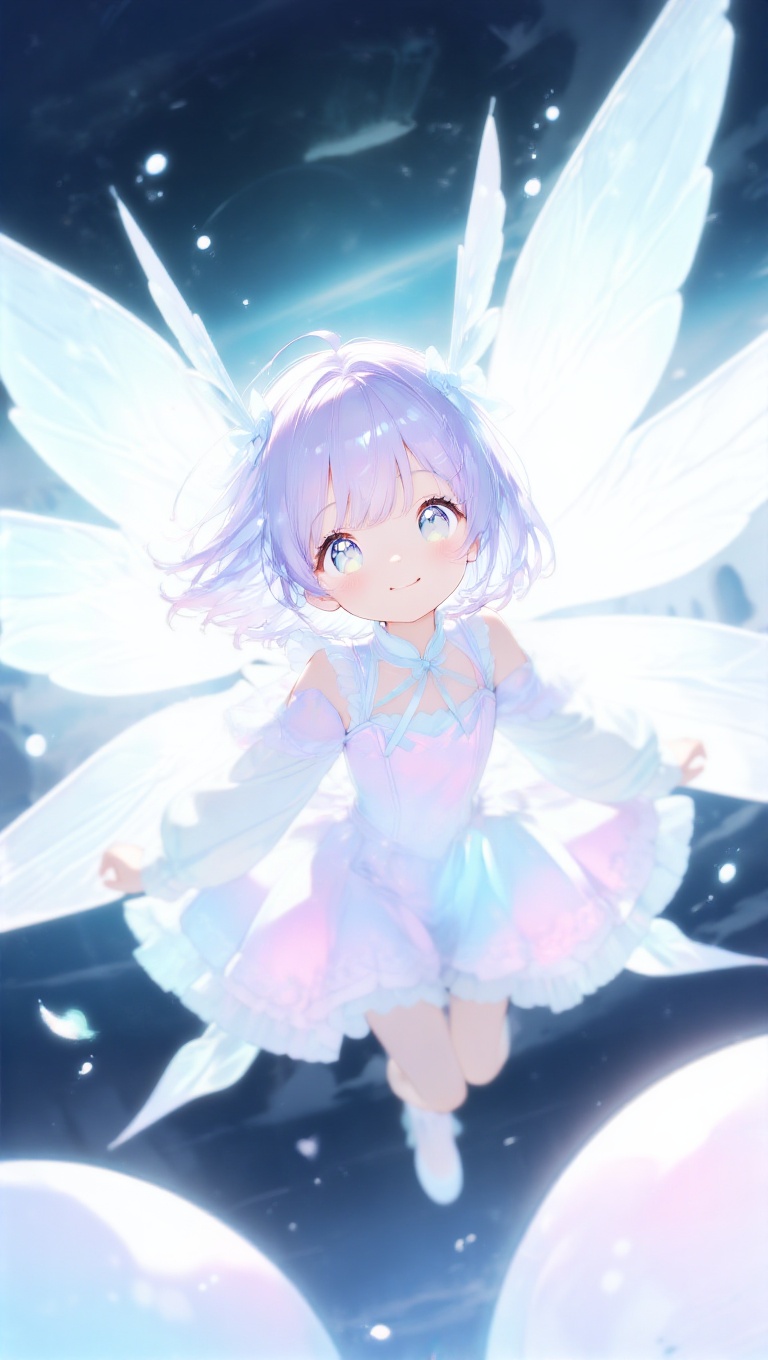 Cute girl,  large translucent eyes,  soft smile on Tensor.Art