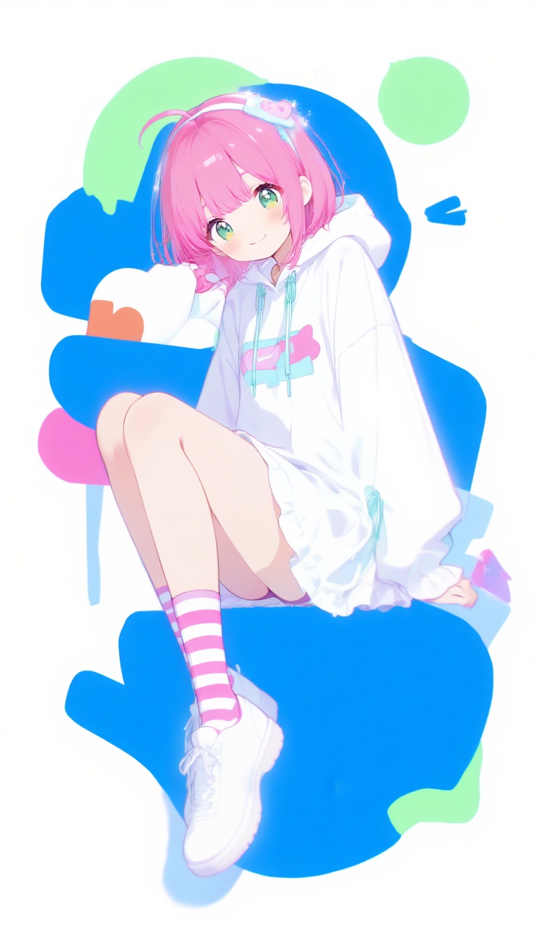 kawaii pop girl,  modern cute style,  hoodie dress on Tensor.Art
