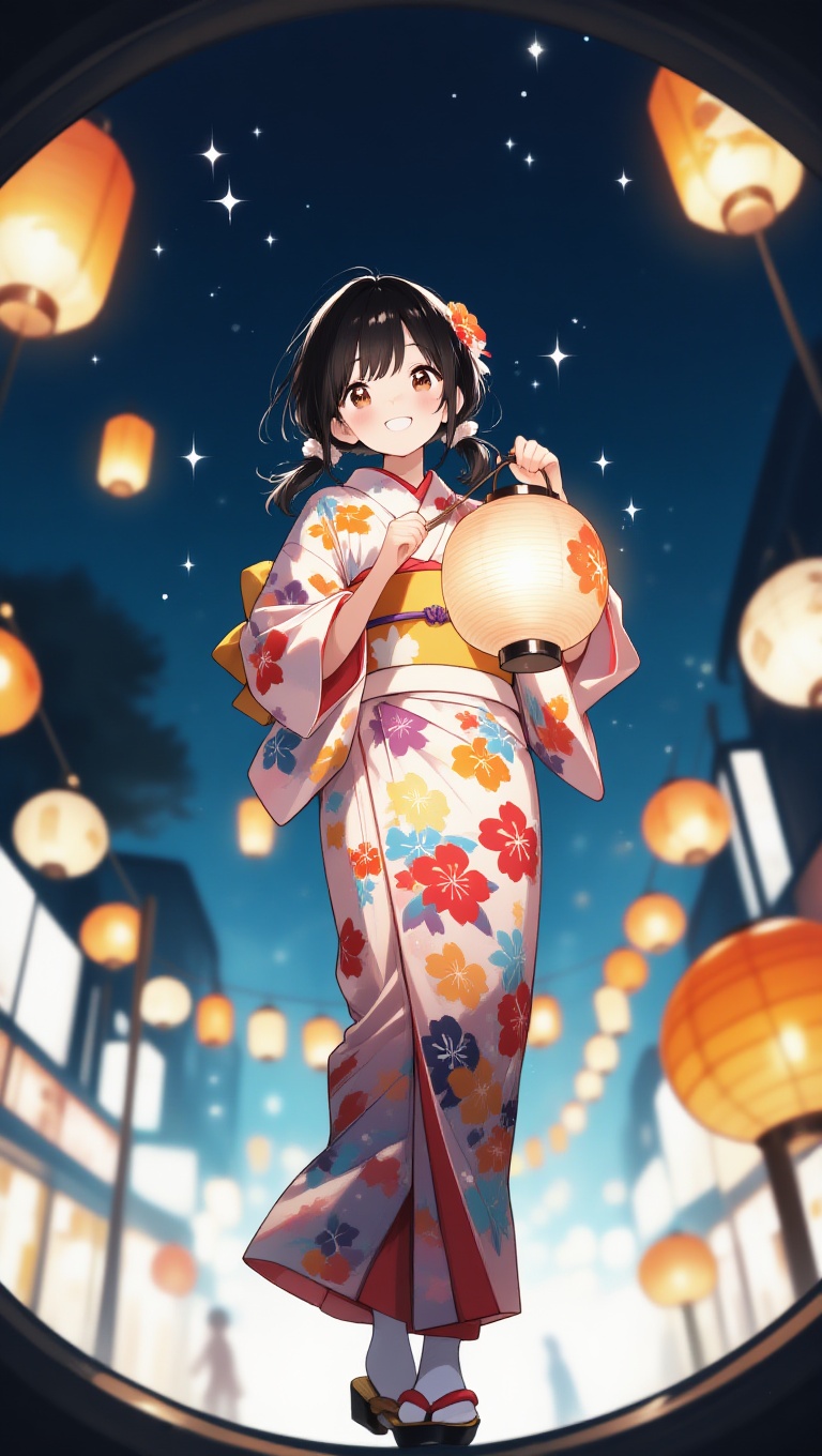 (Small floral yukata,  heko obi,  geta) on Tensor.Art