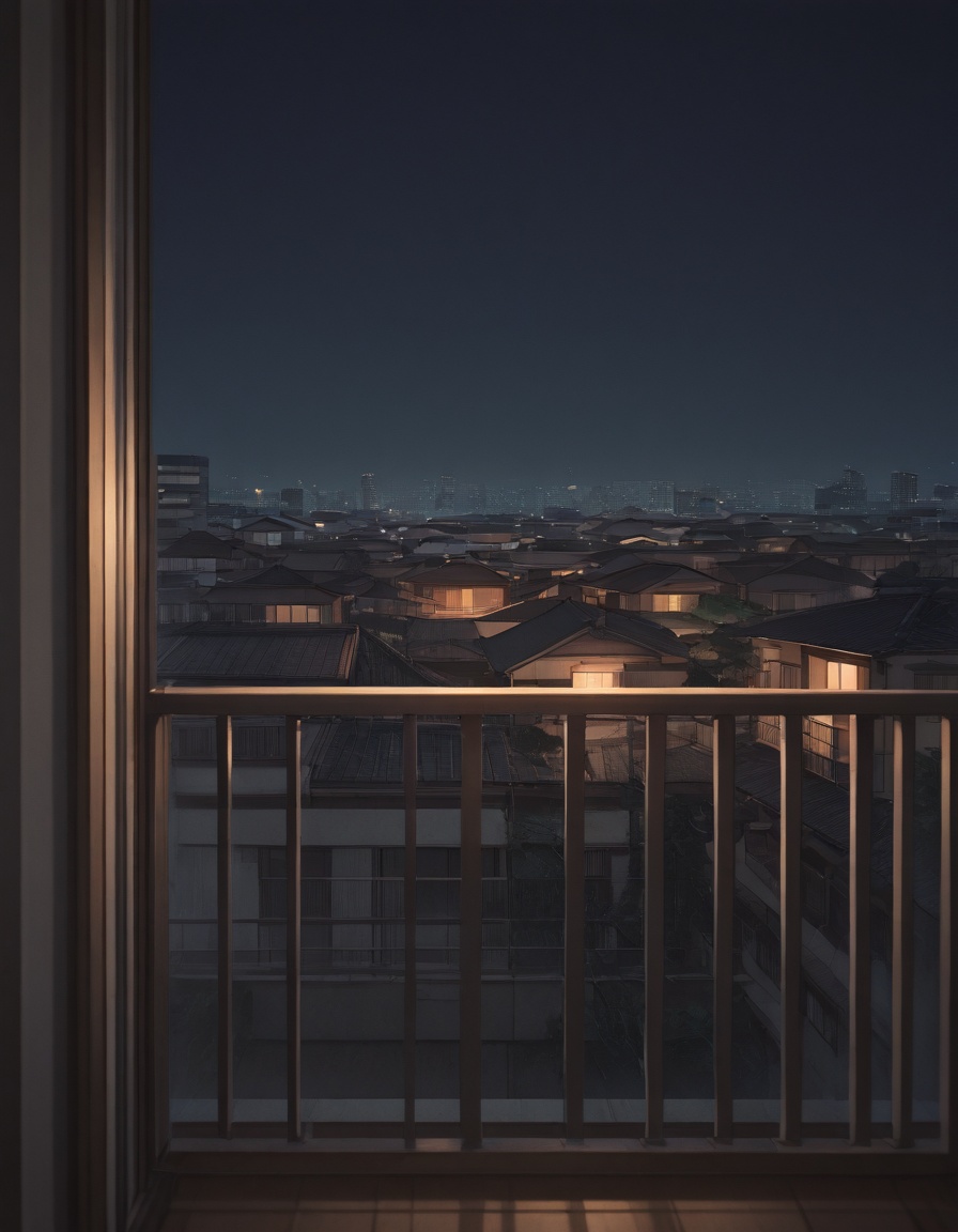 balcony,  railing,  building on Tensor.Art