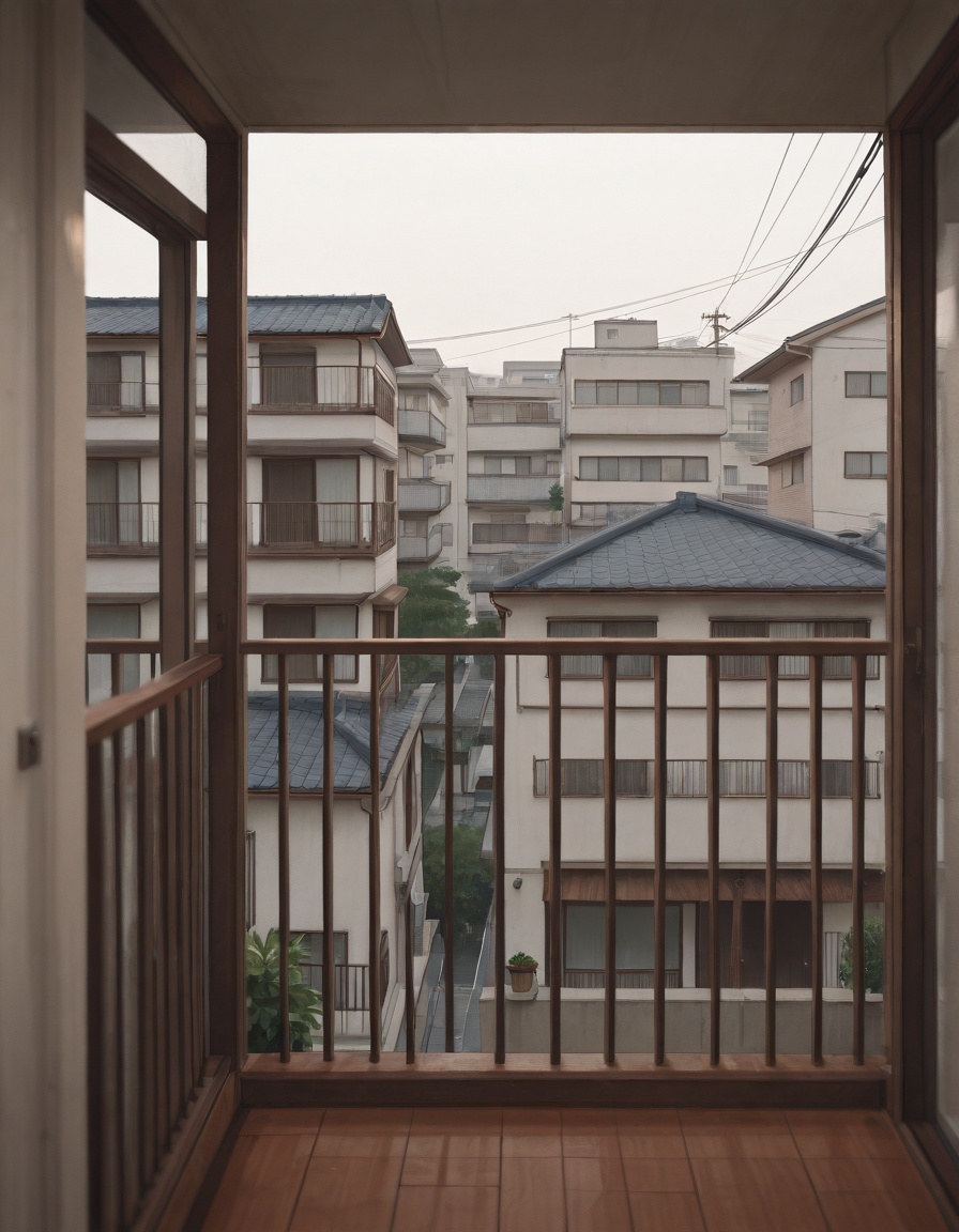 balcony,  railing,  building on Tensor.Art