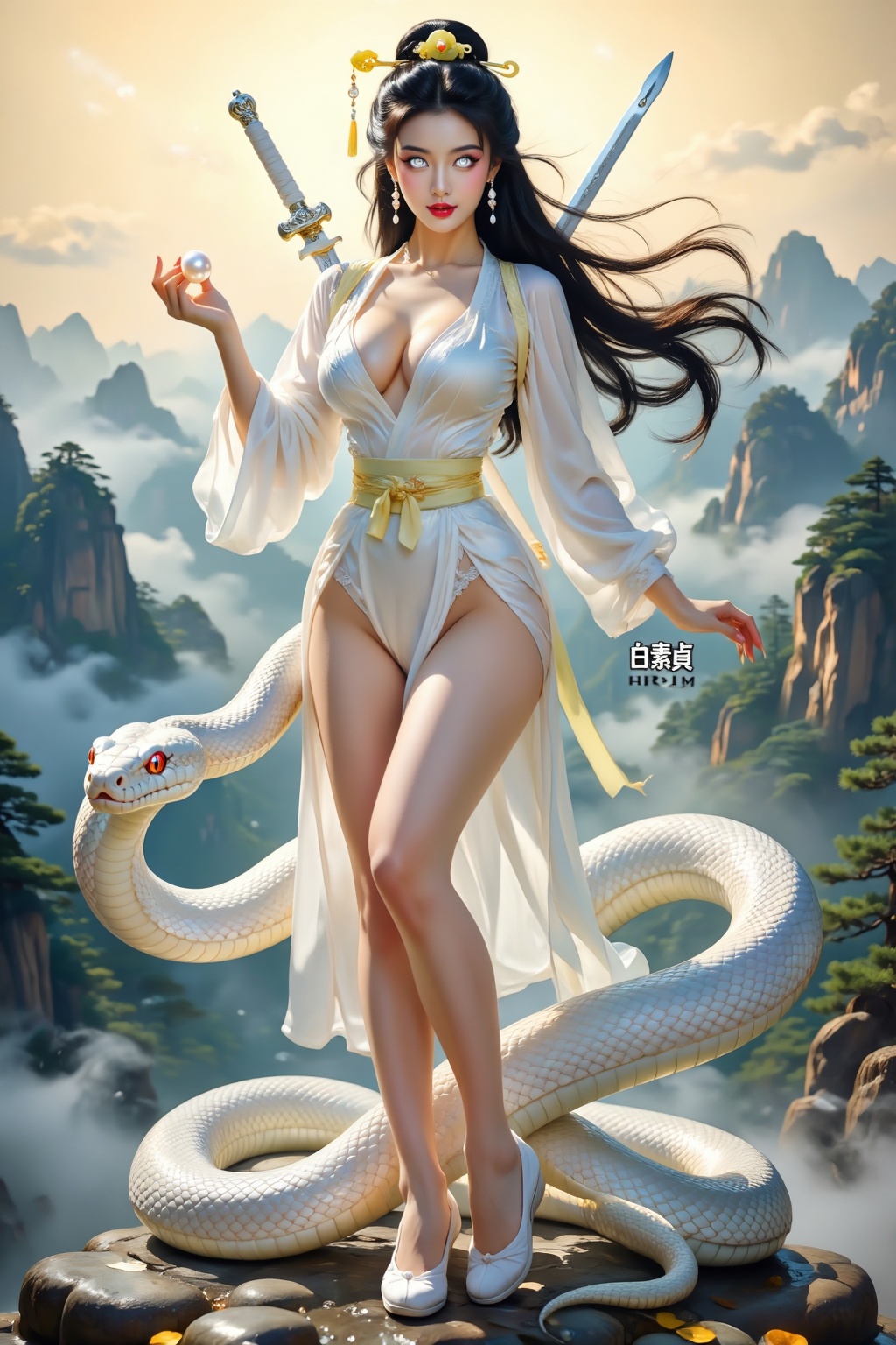 Top quality. Inspiration: The Chinese myth of the White Snake,  Bai Suzhen. Visuals: A beautiful and elegant young woman,...
