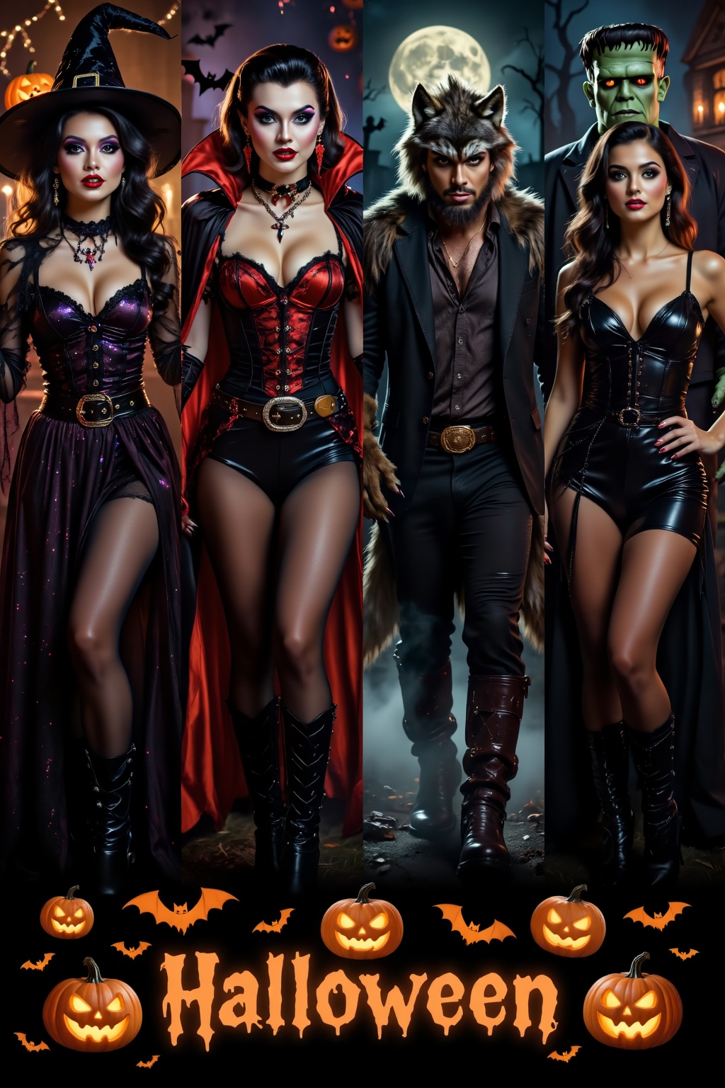 Superior quality. Inspiration: Costume parties,  Western monsters. Synopsis: A Halloween costume party where four beautifu...