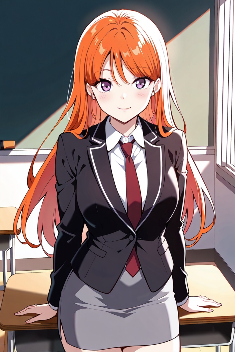 1girl,  solo,  orange hair on Tensor.Art