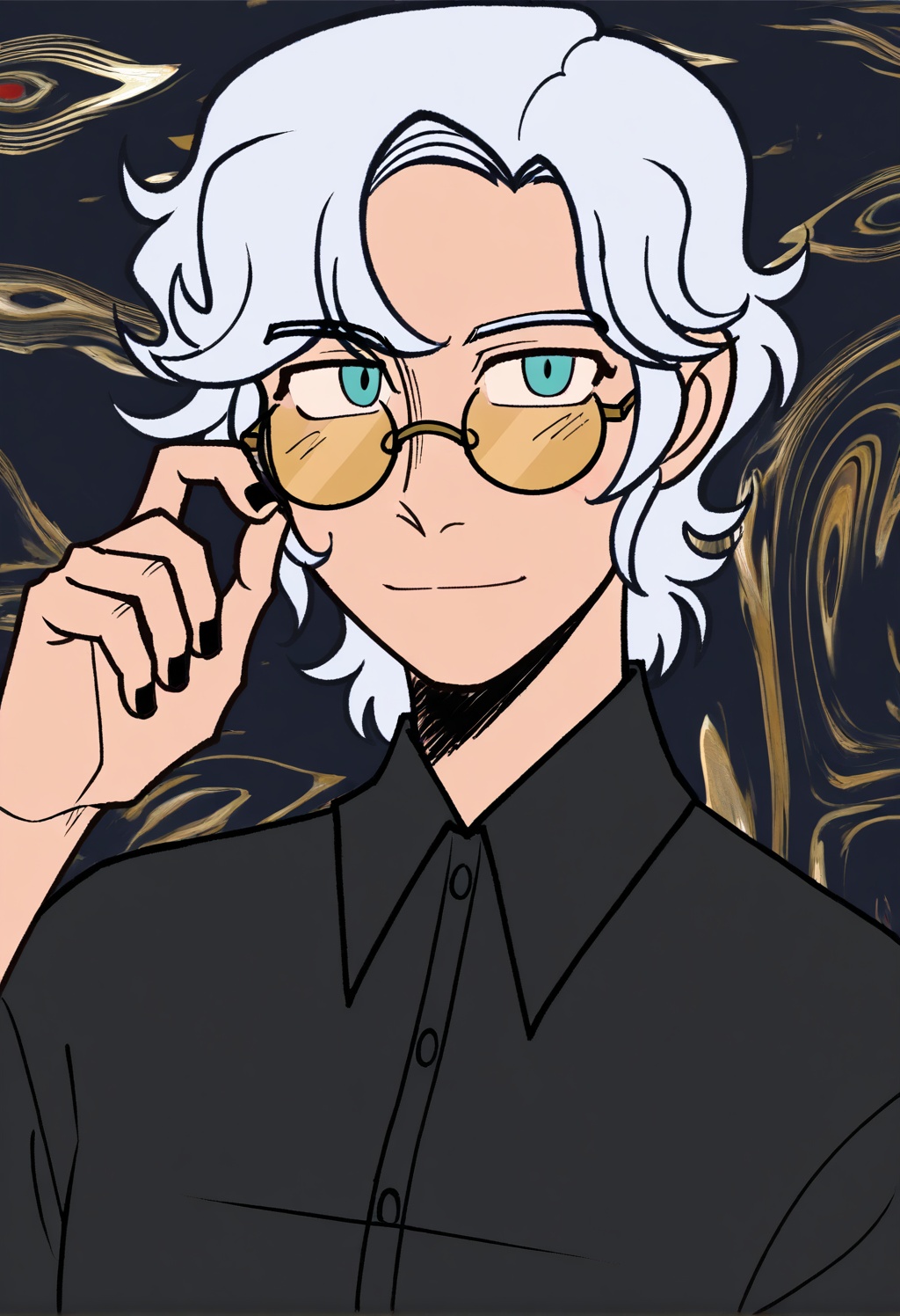 solo,  1other,  white hair on Tensor.Art