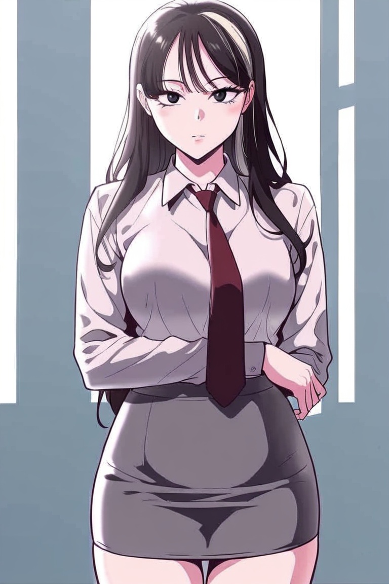 hair,  long hair,  two tone hair on Tensor.Art
