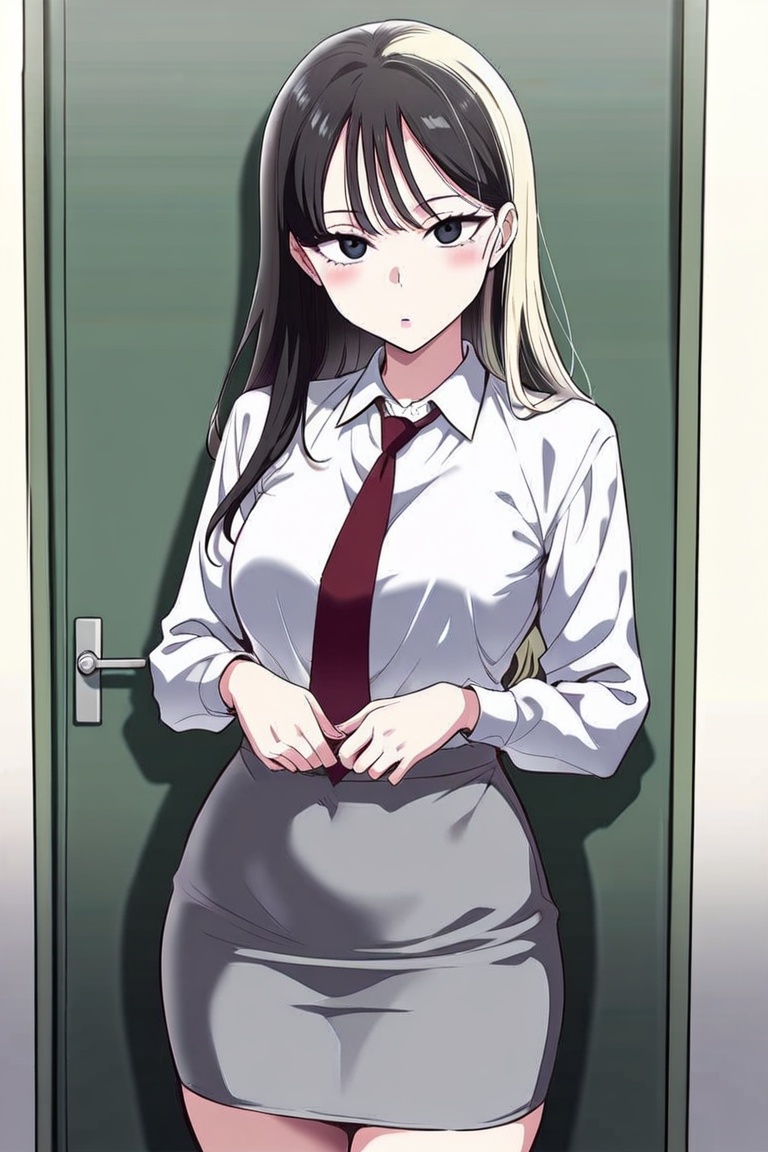 hair,  long hair,  two tone hair on Tensor.Art