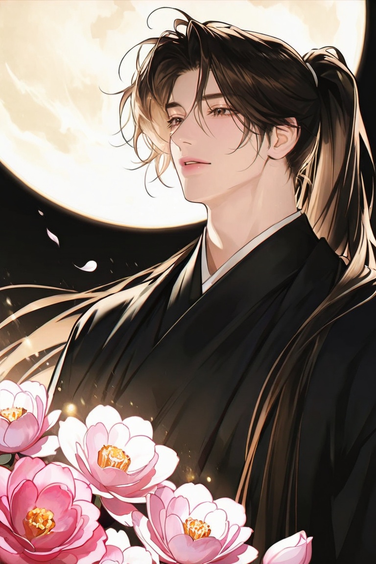 1boy,  solo,  long straight hair on Tensor.Art