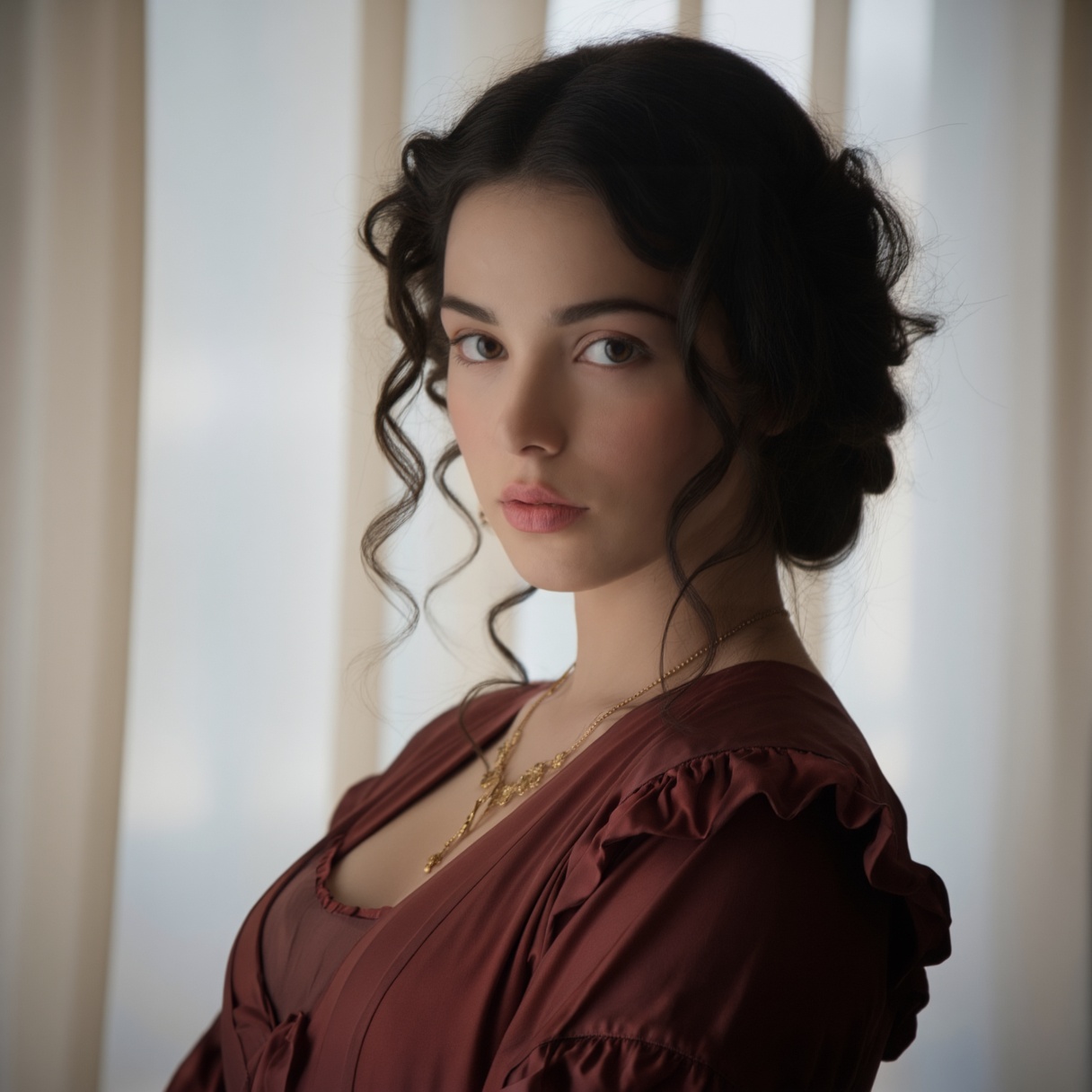 A high-quality photograph,  a close-up portrait with a razor-thin focal plane that isolates the subject. The setting and c...