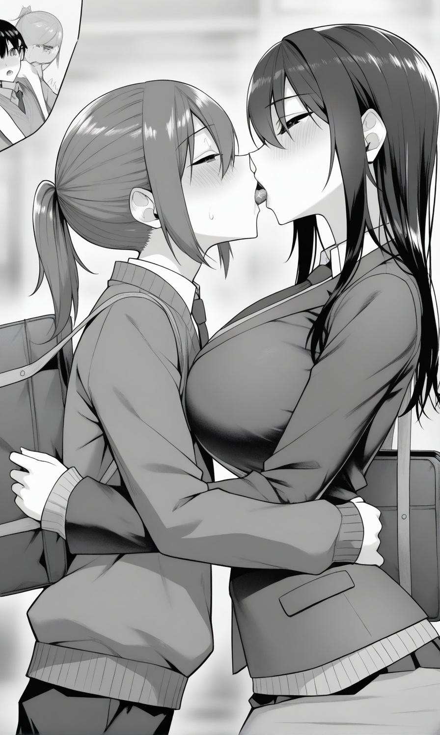 2people,  1girl,  long hair on Tensor.Art