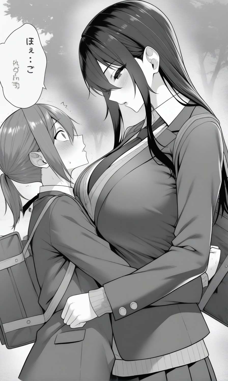 2people,  1girl,  long hair on Tensor.Art