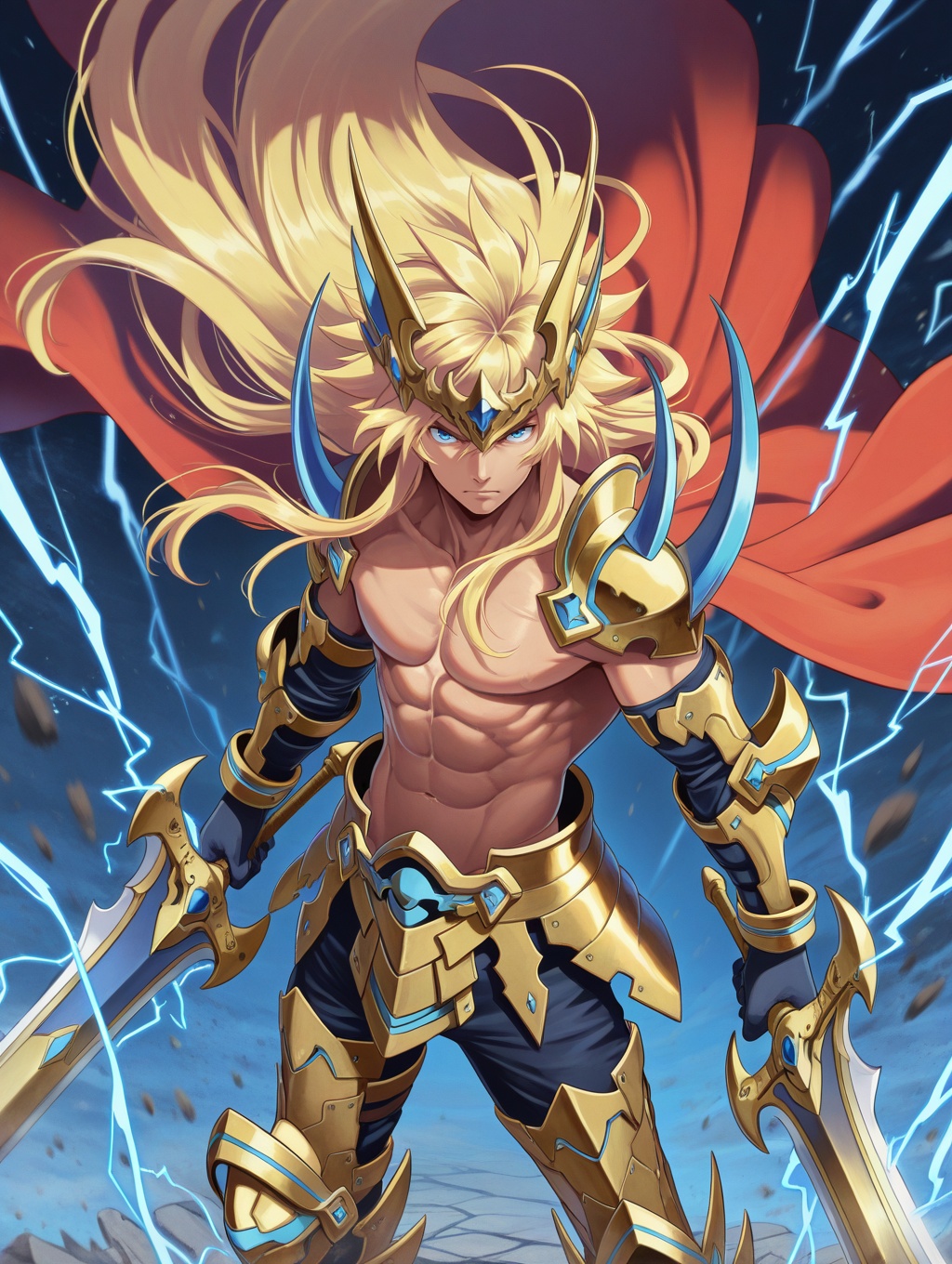 Mithril Ezel,  long hair,  blonde hair on Tensor.Art