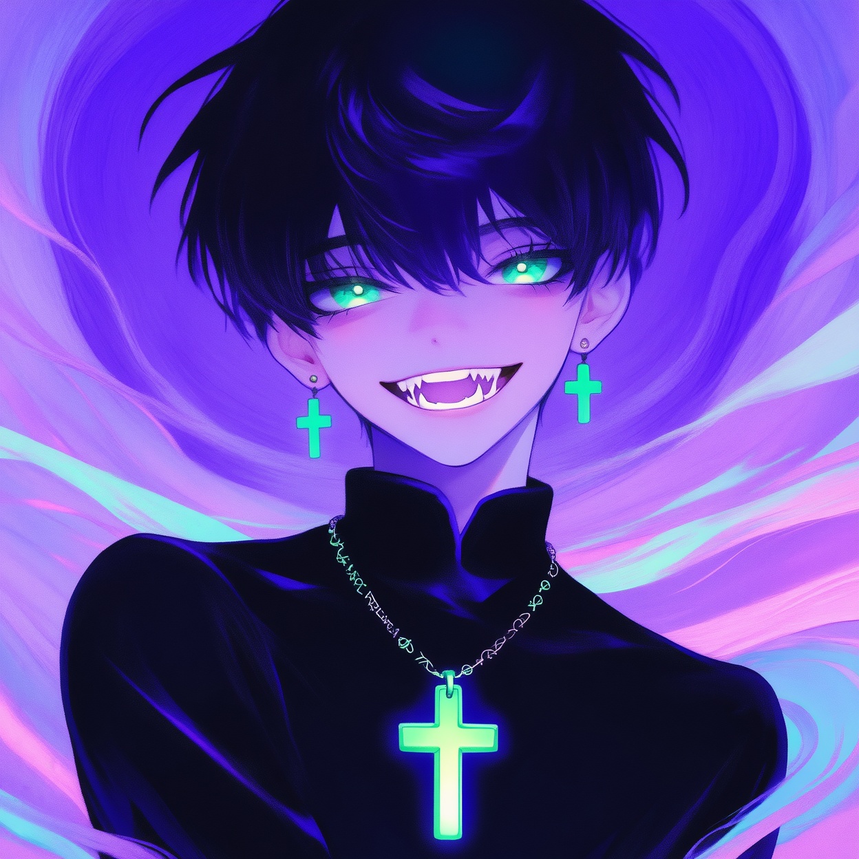 Create an illustration with exquisite lighting and composition. The image depicts a stylized,  anime-style character with...