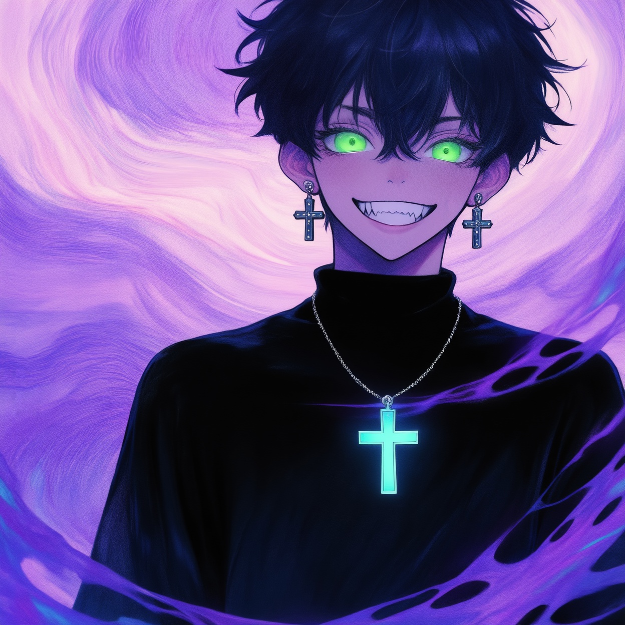 Create an illustration with exquisite lighting and composition. The image depicts a stylized,  anime-style character with...