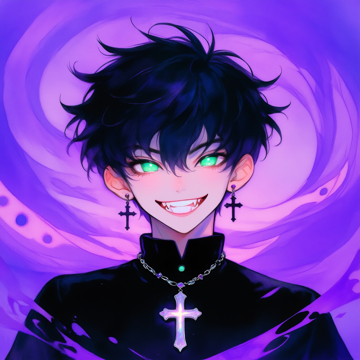 Create an illustration with exquisite lighting and composition. The image depicts a stylized,  anime-style character with...